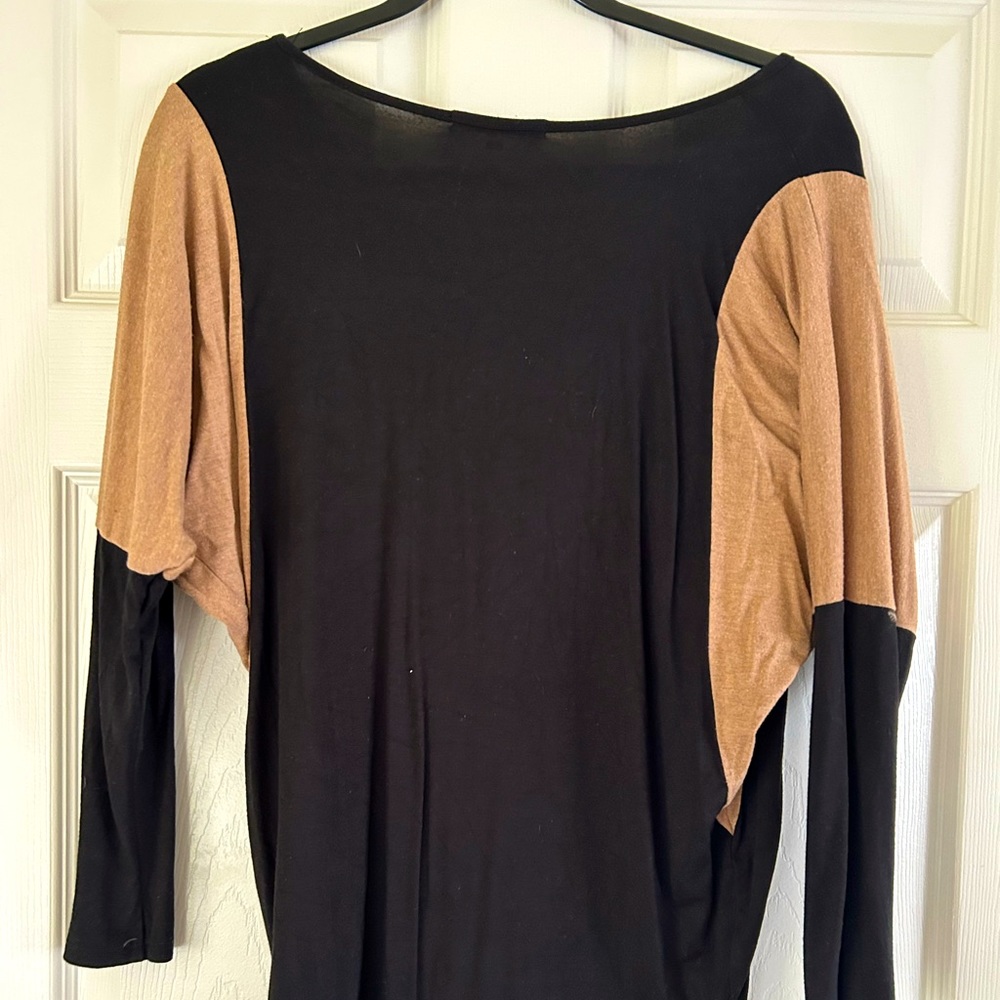 Red Haute Color Block Long Sleeve Shirt